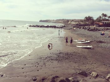 Tourists on beach