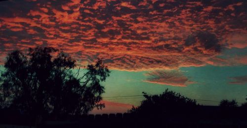 Scenic view of mountains at sunset