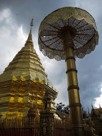 Low angle view of statue of cathedral