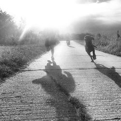 People walking on footpath