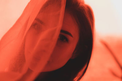 Close-up portrait of young woman