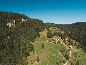 Scenic view of landscape against clear sky