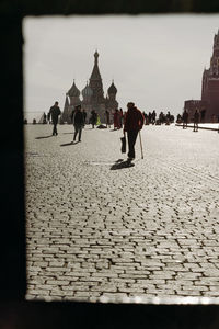 Group of people in front of building