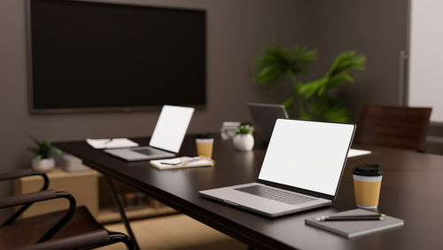 Laptop on table