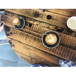 Coffee cup on table