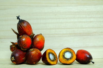 Close-up of fruits on table