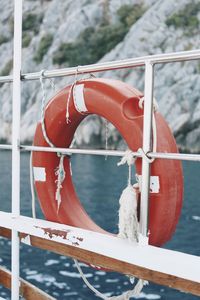 Lifebuoy boat at sea