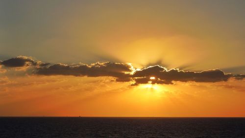 Scenic view of sea at sunset