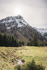 Scenic view of mountains against sky