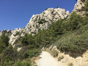 Scenic view of mountains against clear sky