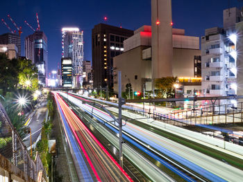 Light trail of the railways