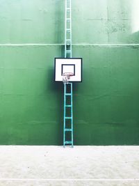 Low angle view of basketball hoop at court