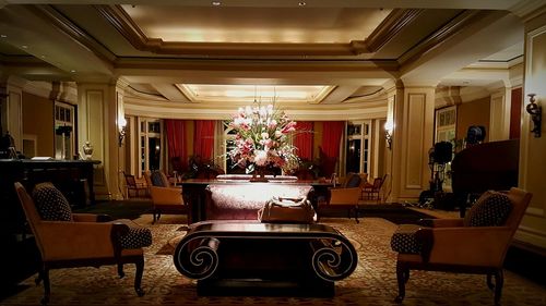 Chairs and tables in hotel