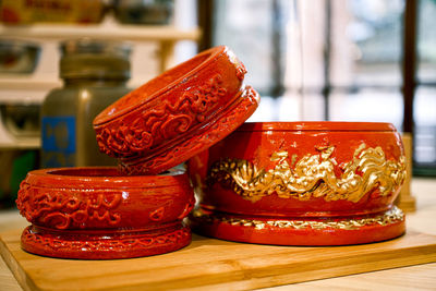 Close-up of food on table