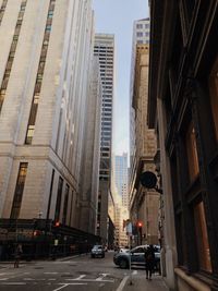 View of city street and buildings