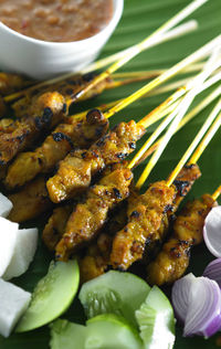 Malaysia famous street food ,grill satay chicken