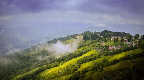 Scenic view of mountains against sky