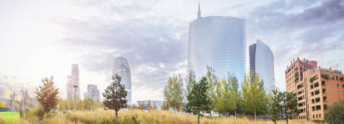 Panoramic view of trees against sky