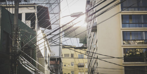 Low angle view of modern buildings in city