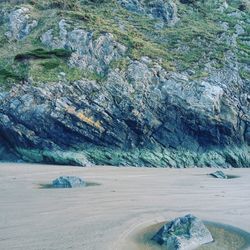 Scenic view of beach cliff