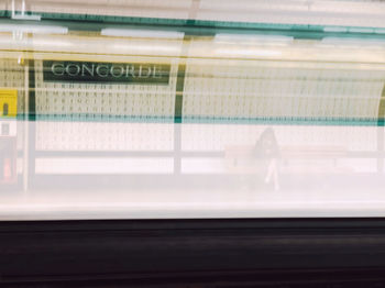 Close-up of train window