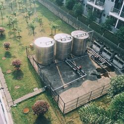 High angle view of buildings