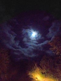 Low angle view of moon at night