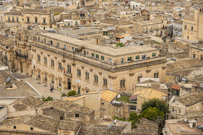 Aerial view of the city hall of scicli