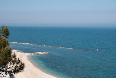 High angle view of sea against sky