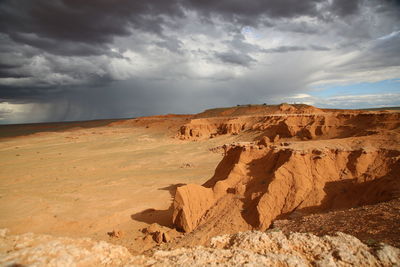 Scenic view of desert against sky