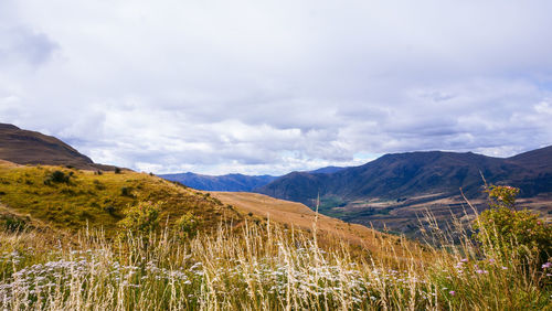 Scenic view of mountains against sky