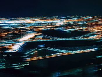 Aerial view of illuminated cityscape