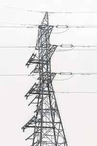 Low angle view of electricity pylon against sky