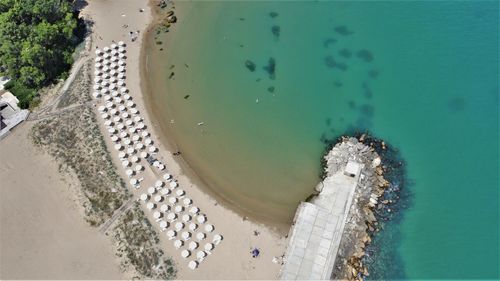 High angle view of beach