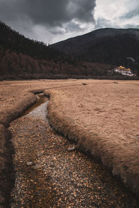 Scenic view of land against sky