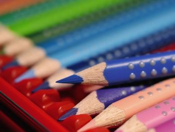 Close-up of colored pencils