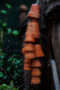 Close-up of wet window in rainy season