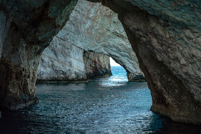 Rock formation in sea