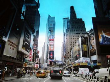 Cars moving on road in city