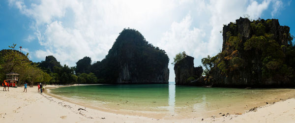 Tourists on shore
