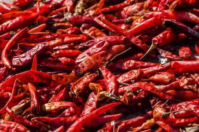 Full frame shot of red chili peppers