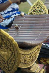 Close-up of traditional xylophone
