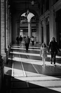 People walking on steps