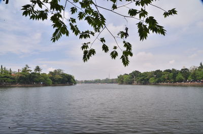 Scenic view of river against sky