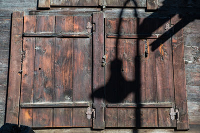 Closed wooden door