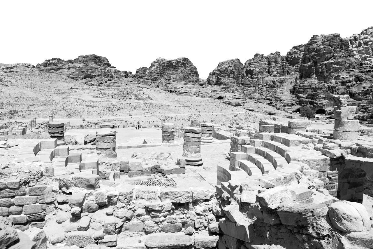 AERIAL VIEW OF OLD RUIN AGAINST SKY