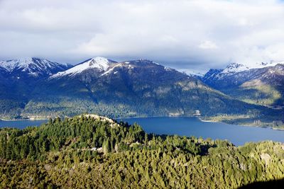 Scenic view of lake and mountains