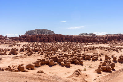 Panoramic view of desert against sky