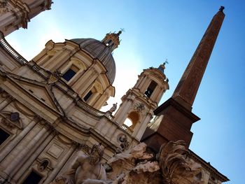 Low angle view of church against clear sky