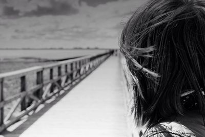 View of walkway along sea